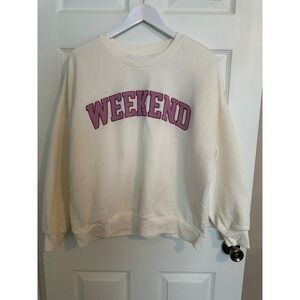 Pink Rose - Cream - "Weekend" Sweatshirt - Large